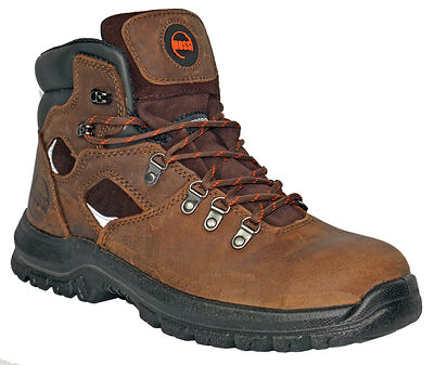 HOSS Men's 6" Adam Steel Toe Waterproof Work Boot Brown Buffalo Leather - 60421