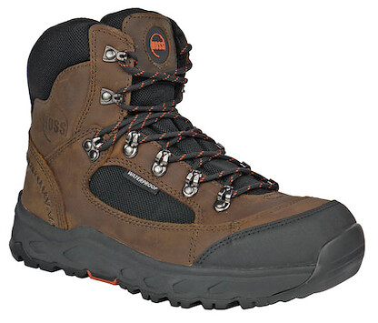 HOSS Men's 6" Blocker Aluminum Toe Waterproof Work Boot Brown - 60701