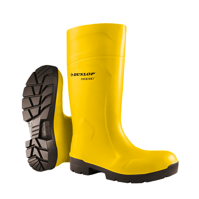 DUNLOP 16" Purofort Food Pro Multigrip Steel Toe ESD Waterproof Pull On Work Boot Yellow/Black - 6123155