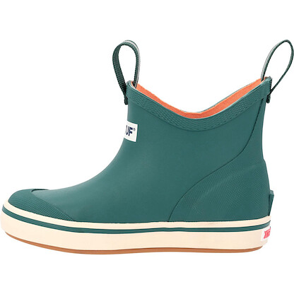 XTRATUF Big Kids Ankle Deck Boot - Size 1, Transformative Teal - Lightweight, 100% Waterproof Rubber Footwear for Boys & Girls - Non-Marking, Slip-Resistant Outsole - Moisture-Wicking Liner