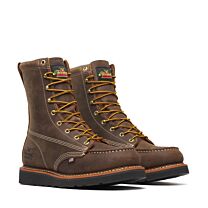 Thorogood Men's 8" American Heritage Soft Toe EH Moc Toe Wedge Work Boot Dark Brown Crazy Horse - 814-4235