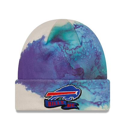 New Era Men's Royal Buffalo Bills 2022 Sideline Ink Dye Cuffed Knit Hat