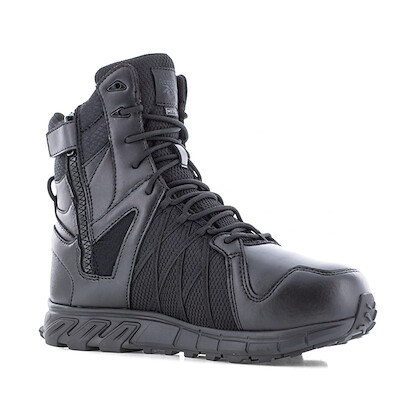 Reebok Men's 8" Trailgrip Tactical Side Zip Composite Toe Waterproof Work Boot Black - RB3463