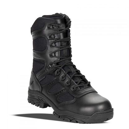 Thorogood Deuce 8” Waterproof Side-Zip Black Tactical Boots for Men and Women with Full-Grain Leather, Soft Toe, and Slip-Resistant Outsole; BBP & EH Rated