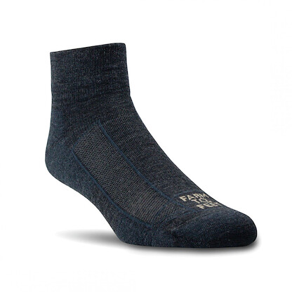 Farm to Feet Unisex Greensboro Light Cushion Quarter Crew Outdoor Trail Socks Charcoal - 8562-015