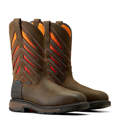 Ariat Men's WorkHog XT VentTEK Waterproof Carbon Toe Work Boot, Sunset/Iron Coffee,