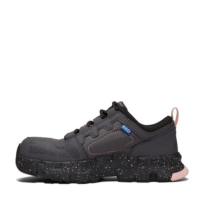 Timberland PRO Women's Powertrain EV Composite Safety Toe Static Dissipative Industrial Athletic Work Shoe, Dark Grey/Pink, 8.5M