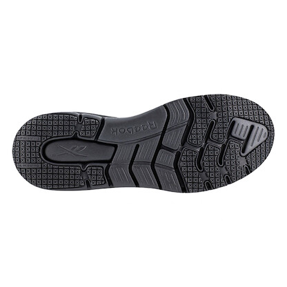 Reebok Work Men's Flex Trainer Work with Elevated Ease On/Off Black and Gray Composite Toe Shoe