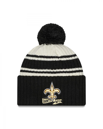 New Era New Orleans Saints NFL 2022 Sideline Sport Knit Chrome White Black Beanie - One-Size