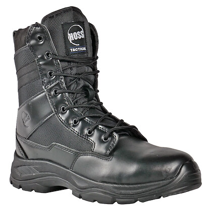 HOSS Men's 8" Watchman Soft Toe Work Boot Black Buffalo Leather - 80180