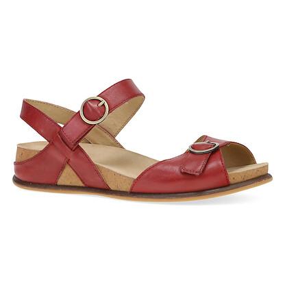 Dansko Women's Candace Sandal Red Burnished Nappa Leather - 7801400300