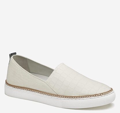 Johnston & Murphy Women's Callie Slip-On White Croc Embossed Sheepskin - 78-14516