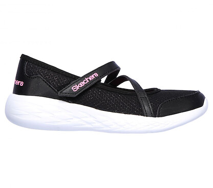 Skechers Girls' Go Run 600 - Jazzy Strides Black - 82017L-BLK