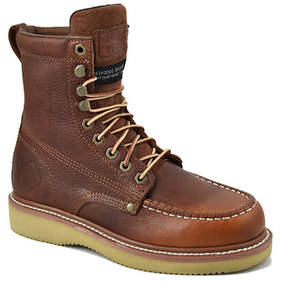 WORK ZONE Men's 8" Steel Toe Wedge Sole Work Boot Brown - S834BRN