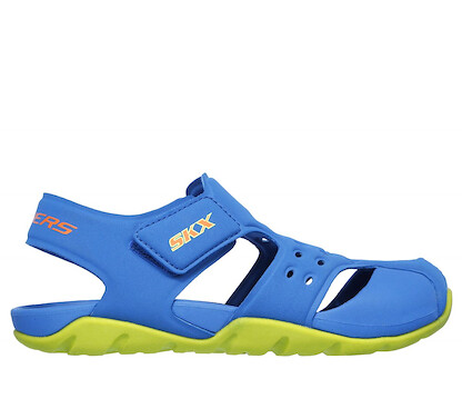 Skechers Unisex Kids' Side Wave Sandal Blue/Lime - 92330L/BLLM