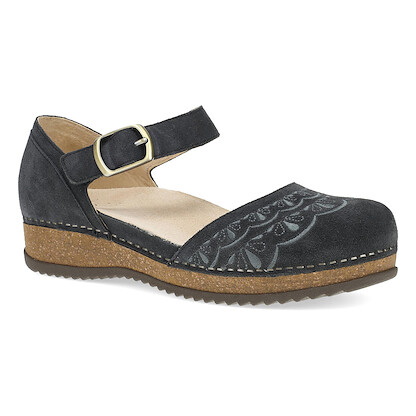 Dansko Women's Mae Charcoal Embroidered Suede - 9613945300