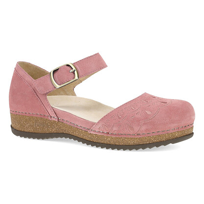Dansko Women's Mae Ash Rose Embroidered Suede - 9613965300