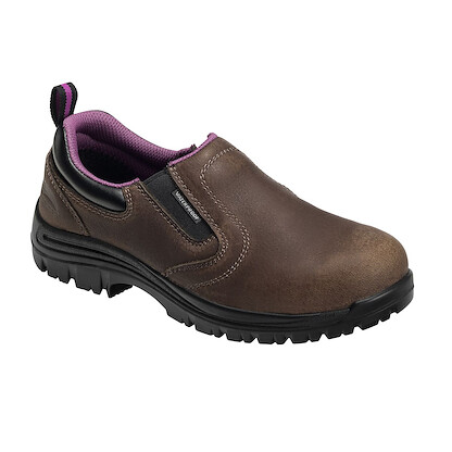 Avenger Women's Foreman Composite Toe EH Waterproof Slip-On Work Shoe Brown/Purple - A7165