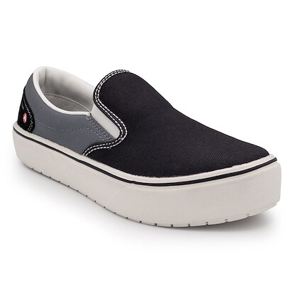 AIRWALK SAFETY Women's Venice Slip-On Composite Toe EH Work Shoe Black/Castle Rock Canvas - AW7040