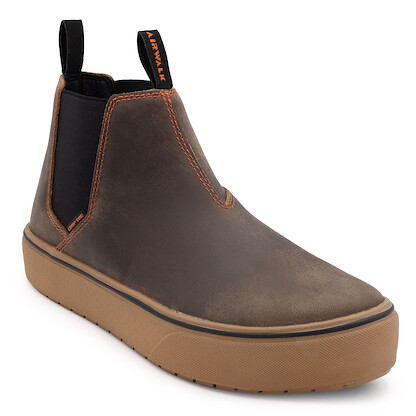 AIRWALK SAFETY Men's Venice Chelsea Composite Toe EH Pull-On Work Boot Buffalo Crazy Horse/Gum - AW7100