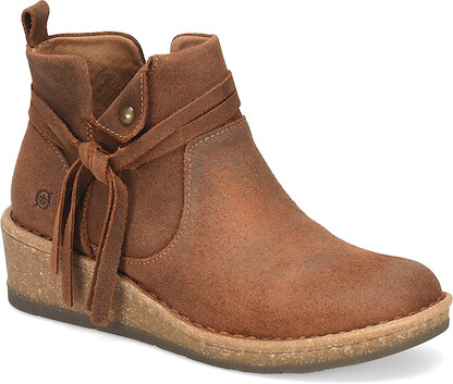 Born Women's Vaughn Ankle Boot Glazed Ginger (Brown) Distressed Leather - BR0062357