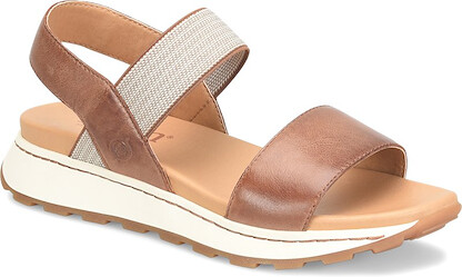 Born Women's Mimi Flat Sandal Brown (Cuero) - BR0070206