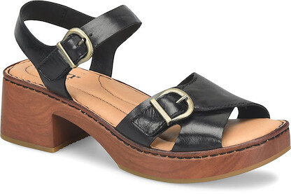 Born Women's Bella Sandals Black Leather - BR0085403