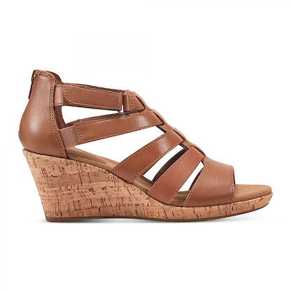 Rockport Women's Briah Gladiator Dark Tan Sandal - VJ544-JTA37
