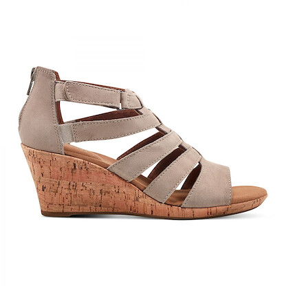 Rockport Women's Briah Gladiator New Taupe Sandal - VJ44-JTA69