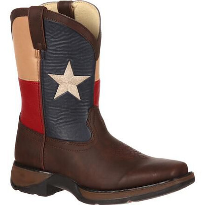 Durango Unisex Kids' 8" Lil' Durango Western Boot Brown/Texas Flag - BT246
