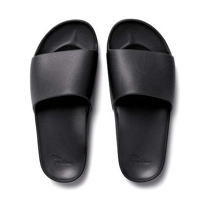 Archies Unisex Arch Support Slides Black - SLD-SB-BLK