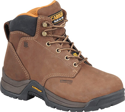 CAROLINA Women's 5" Raleigh Aluminum Toe Internal Metatarsal Guard Work Boot Brown - CA1428