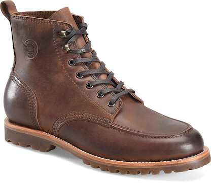 CAROLINA Men's Gold Moc Toe Boot Dark Brown - CA2403