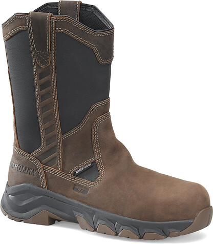 CAROLINA Men's 10" Subframe Pull On Composite Toe Waterproof Wellington Work Boot Dark Brown - CA5557