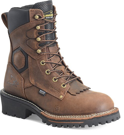 CAROLINA Men's 8" Pitstop Waterproof SR EH Composite Toe Logger Boot Brown - CA8544