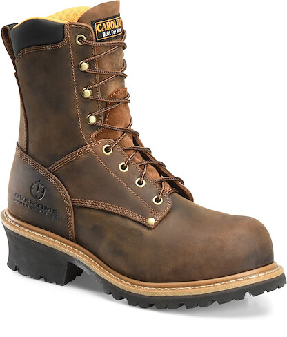CAROLINA Men's 8" Poplar Soft Toe Logger Work Boot Brown - CA9053