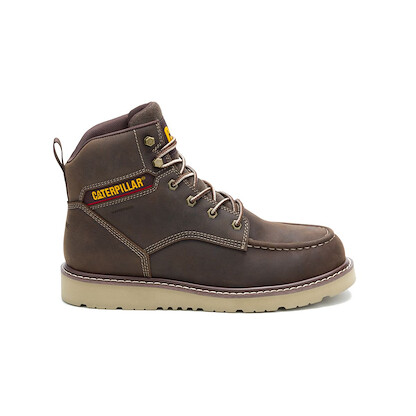 CATERPILLAR WORK Men's Reclaimer Wedge Steel Toe Waterproof Work Boot Coffee Bean - P91834