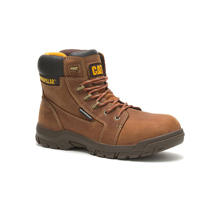 CATERPILLAR WORK Women's Resorption Composite Toe Waterproof Work Boot Brown - P91392