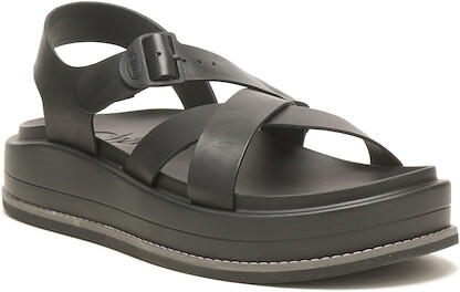 Chaco Women's Townes Midform Sandal Black Leather - JCH109392