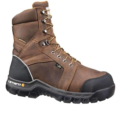 Carhartt  Men's 8" Rugged Flex® Waterproof Composite Toe Internal Metatarsal Guard Work Boot Dark Brown - CMF8720