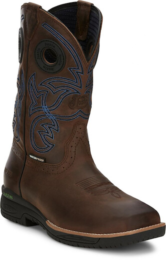 JUSTIN WORK Men's 11" Nitread Nano Composite Toe Waterproof Work Boot Toffee Brown - CR3204