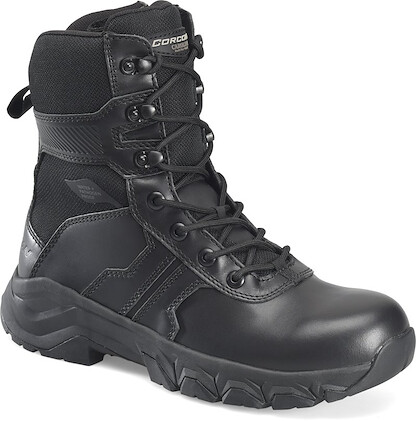 Corcoran Men's 8" Bolster Side-Zip Soft Toe EH Pathogen Resisting Waterproof Duty Boot Black - CV5611