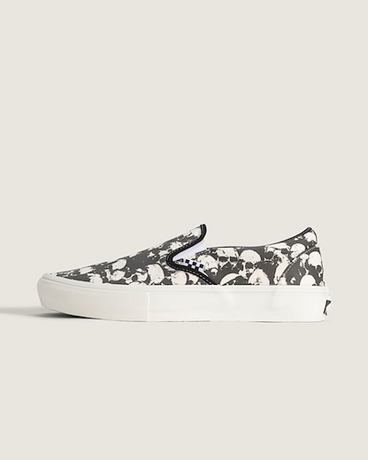 VANS Unisex Skate Slip-On Shoe Skull Pile Black/White - VN000EG59X1