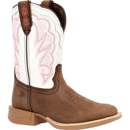 Durango Unisex Little Kids' 8" Lil' Rebel Pro™ by Durango Western Boot Trail Brown/White - DBT0242C