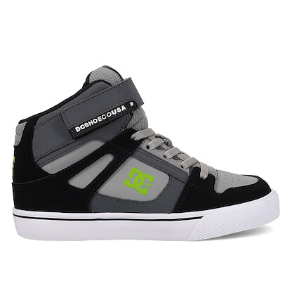 DC Shoes Kid's Pure Hi-Top EV Skate Shoe Grey/Black - DC01795008-GRYBLK