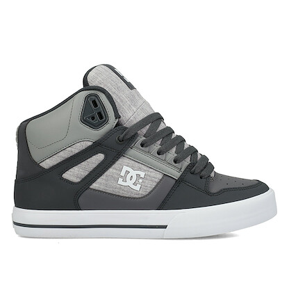DC Shoes Men's PURE High Top Skate Shoe Grey/White - DC01798026-GRYWHT