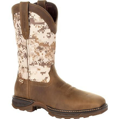 DURANGO WORK Men's 12" Maverick XP™ Steel Toe Waterproof Western Work Boot Dusty Brown/Desert Camo - DDB0207