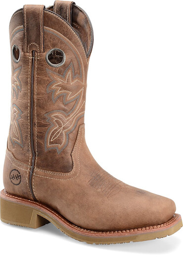 Double-H Boots Women's 11" Haddie Composite Toe Non-Metallic ICE™ Roper Work Boot Brown - DH2411
