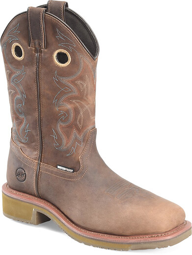 Double-H Boots Men’s 12” Roy Composite Toe Waterproof Roper Work Boot Light Brown - DH5246