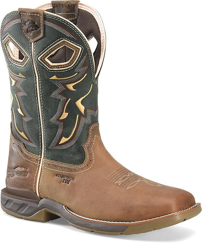 Double-H Boots Men's 11” Phantom Rider Kerrick Composite Toe Non-Metallic Roper Work Boot Medium Brown - DH5356